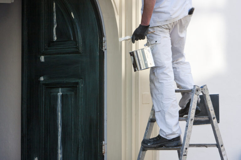 closeupofaprofessionalhousepainterwithpaintandbrush top interior exterior painters victoria bc van isle paint